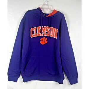 New Men's Colosseum Purple Clemson Tigers Pullover Hoodie Size XL